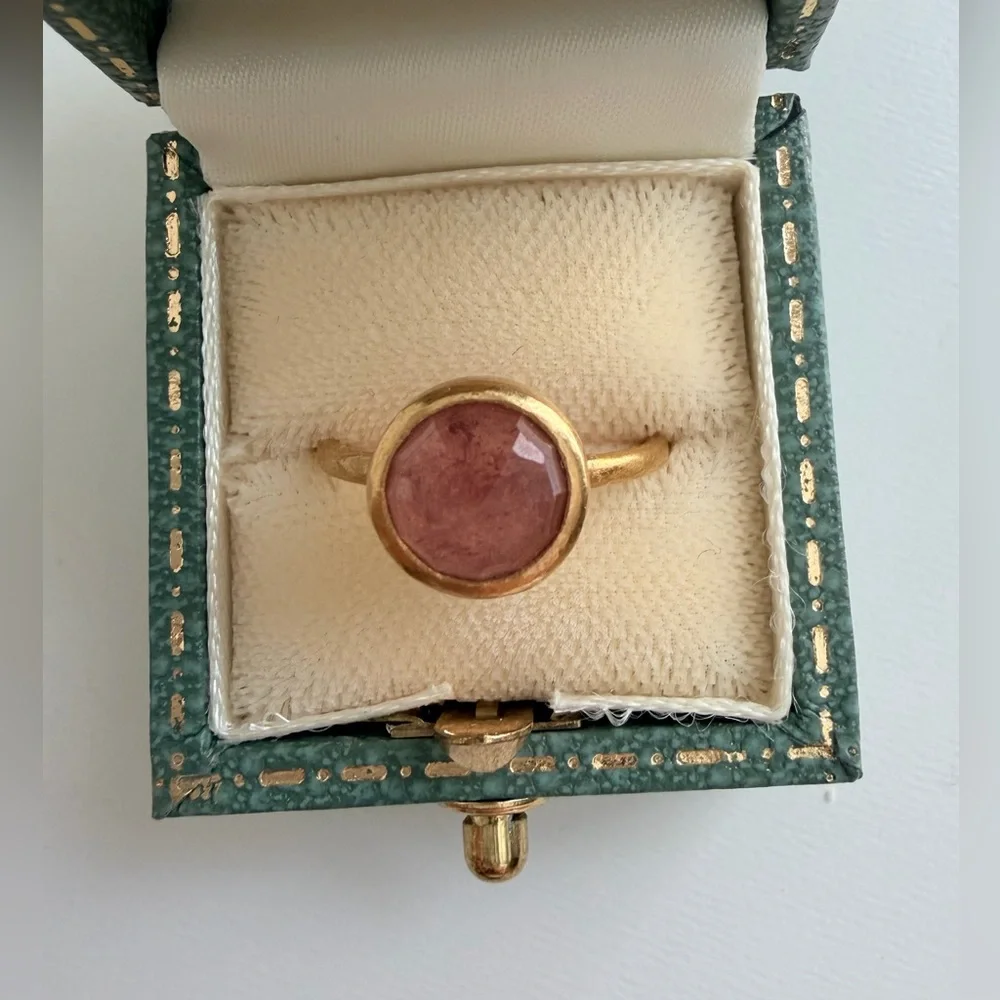 18k Gold Pink Sapphire Ring - Picture 5 of 8